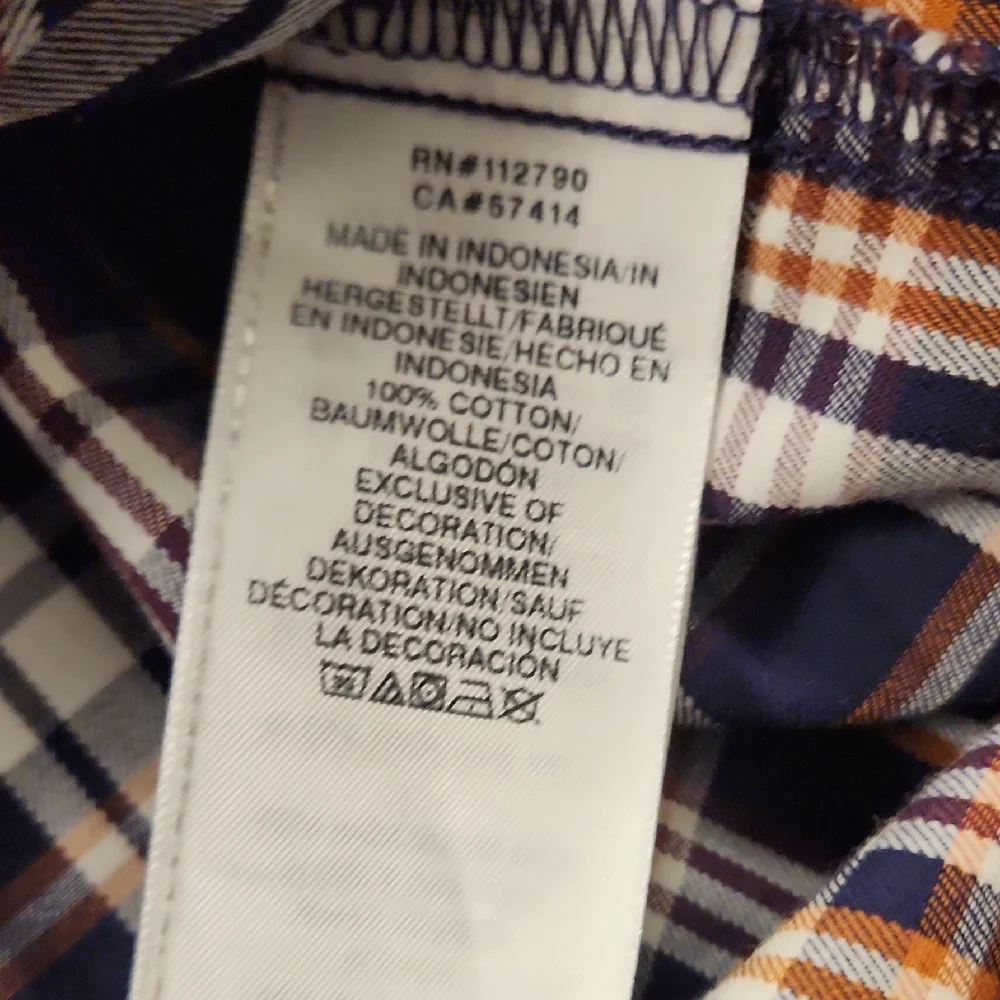 True Religion Plaid Shirt Blue and White Button Down Shirt Mens 3XL‎